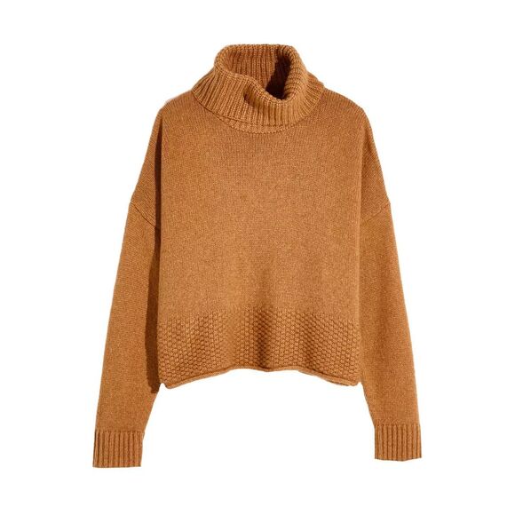 ✨Madewell Sadler Turtleneck Sz Medium Sweater in Camel✨ - Picture 4 of 11